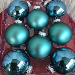 Krebs Turquoise Glass Ornaments